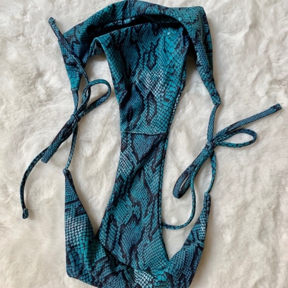 Zaful Snakeskin Tie Side Bikini Swimwear Size 8 - Picture 10 of 10